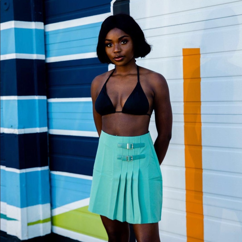 Mint Skirt with Pleats